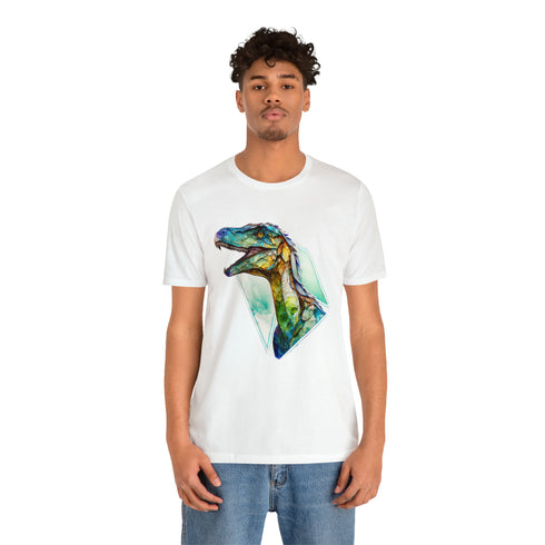 Stained Glass Velociraptor - Short Sleeve Tee
